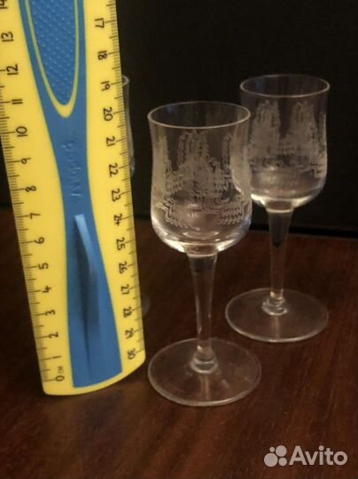 Рюмки времен СССР Чешское стекло 3 шт