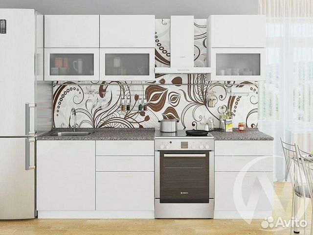 Новая модульная кухня Валерия-м в белом глянце 180