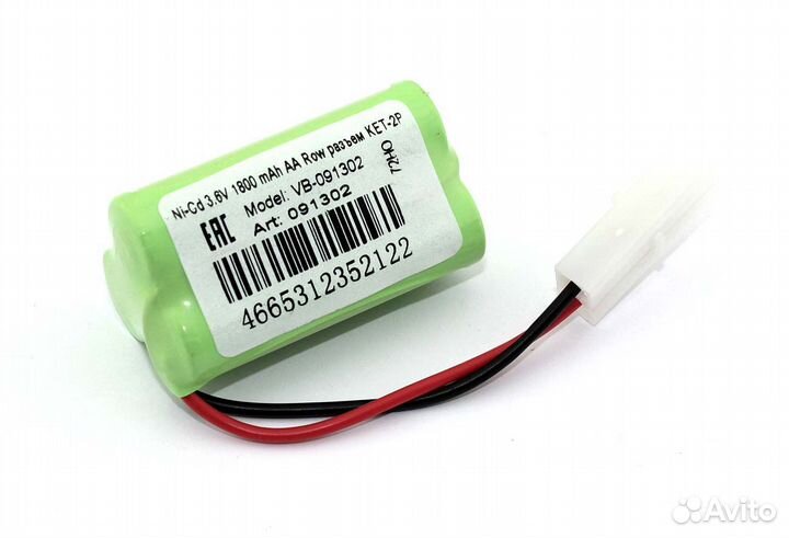 Ni-Cd 3.6V 1800 mAh AA Row разъем KET-2P