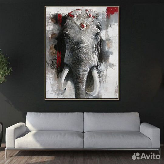 Картина маслом на холсте Индийский Слон