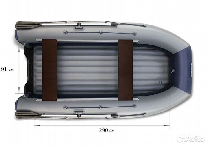 Лодка Флагман DK 350 Серо-синяя