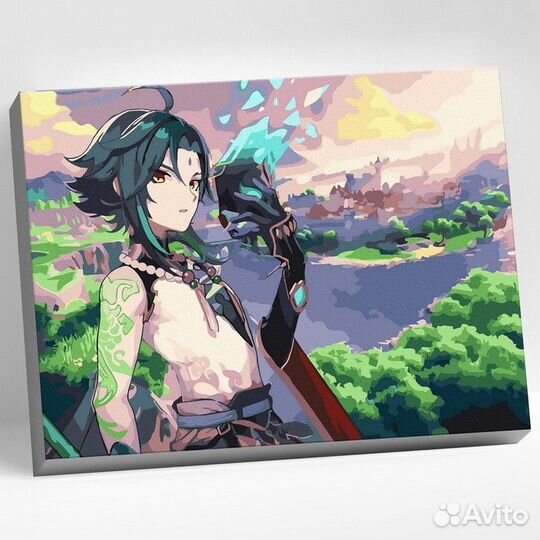 Картина по номерам 30 40 см «Геншин» «Сяо» 26 цвет