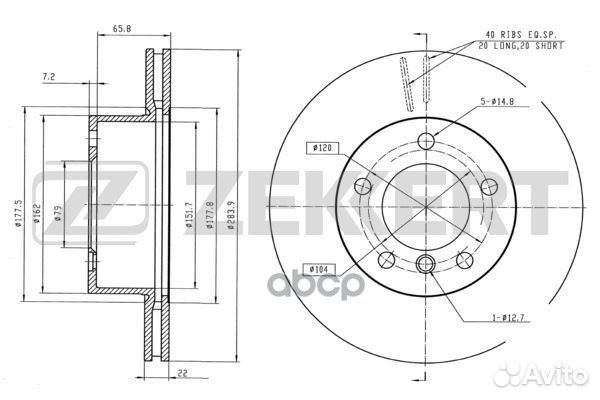 Диск торм. перед. BMW 1 (E81 E87) 04- bs-5769