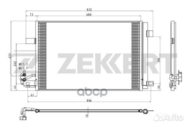 Радиатор кондиционера VW Multivan V 09- Transp