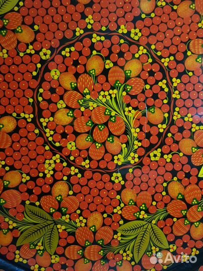 Тарелка деревянная хохлома