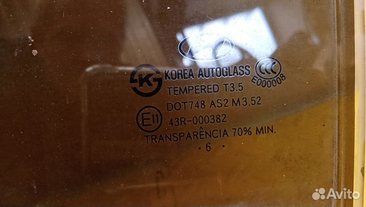 Стекло двери задней левой Santa Fe (CM)