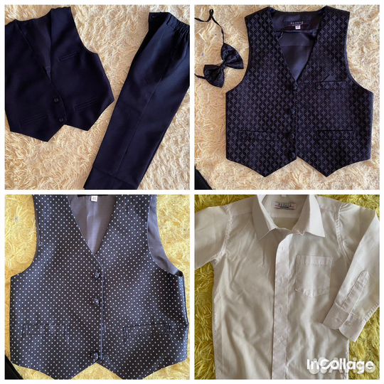 Жилетка, брюки, рубашка 110