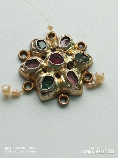 Подвес,Россия,18век,Звезда девства,Жемчуг,турмали