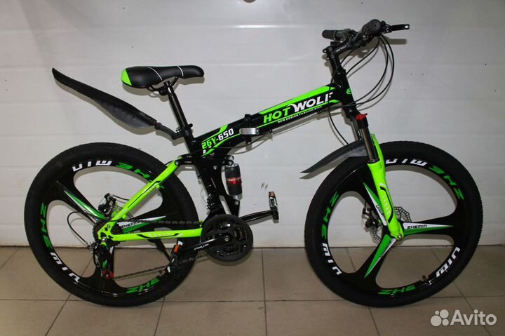 Горный велосипед с литыми черно-зеленый