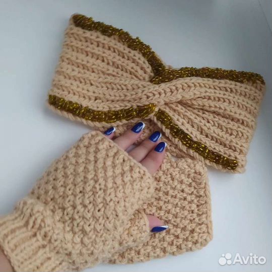 Повязка и митенки