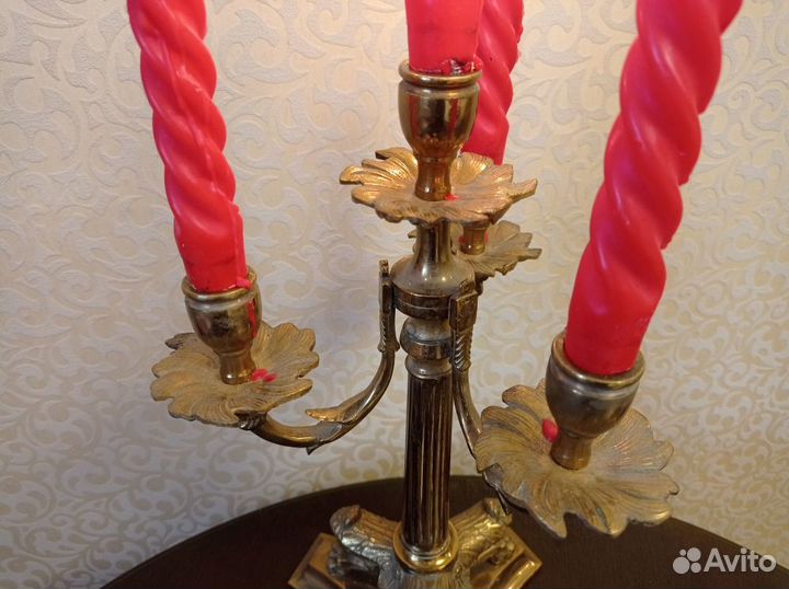Шикарный старинный канделябр. Подсвечник