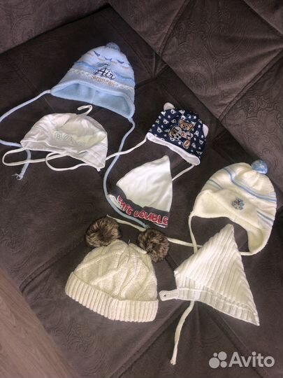 Шапки детские всесезонные от 0- 6 месяцев
