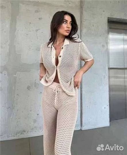 Женский костюм двойка сеточный