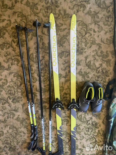 Лыжи 140 см + обувь, чехол в подарок