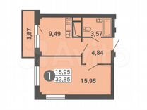 1-к. квартира, 33,9 м², 5/14 эт.