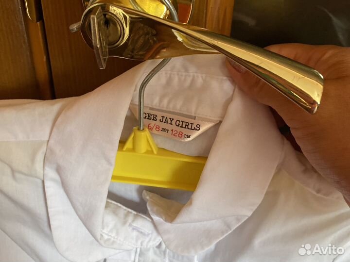 Блузка школьная 128 с коротким рукавом