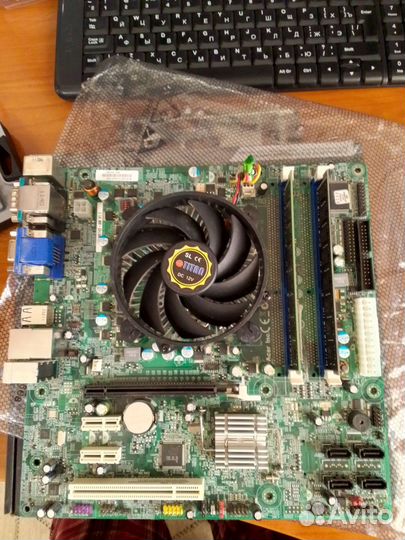 Материнская плата 1155 с процессором и памятью