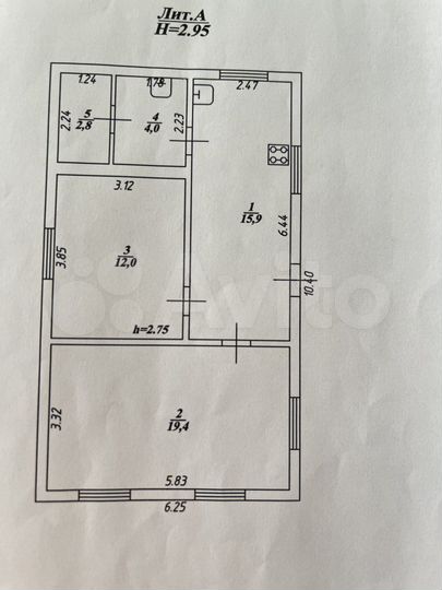 Дача 54 м² на участке 6 сот.