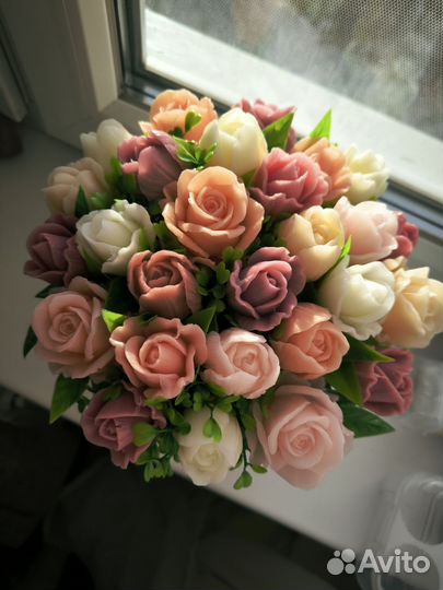 Мыльные букеты ручной работы