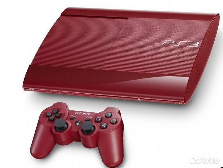 PS3 Playstation 3 Super Slim 500 Gb Красная + Игры