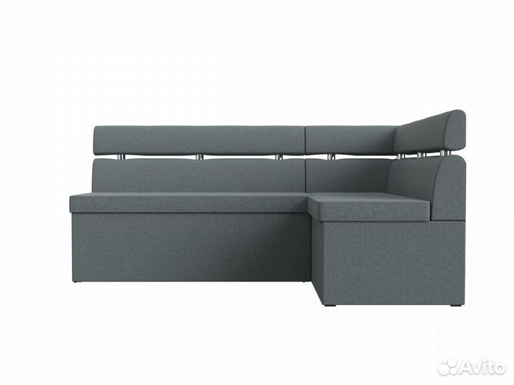 Диван кухонный угловой Классик правый угол, рогожка, амур серый