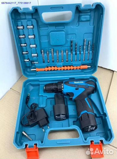 Шуруповерт makita 18v с набором (Арт.28896)