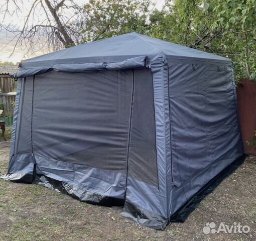 Шатер с ветрозащитной юбкой и металл каркасом