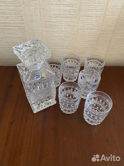 Штоф хрустальный богемия и стаканы