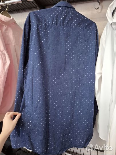 Рубашка мужская Zara, XL (р. 52), синяя