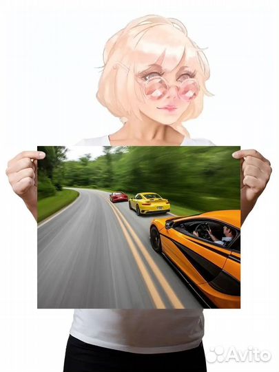 Постер Макларен audi mclaren porsche 40х50