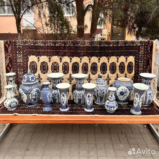 Синибелые вазы Дельфт
