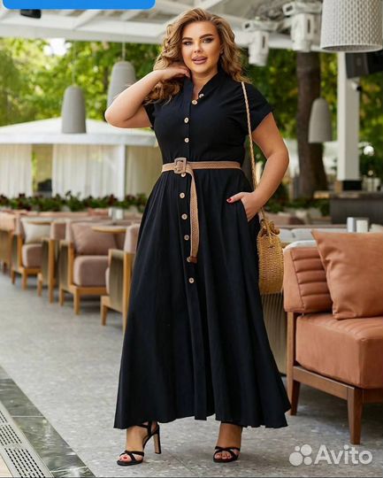 Женское летнее платье сафари размер 52-62