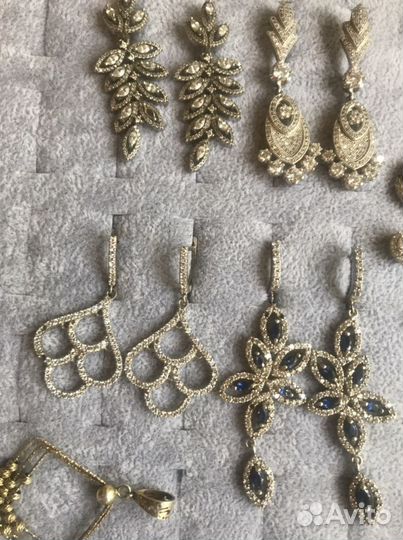 Серьги, кольца, 925 серебро