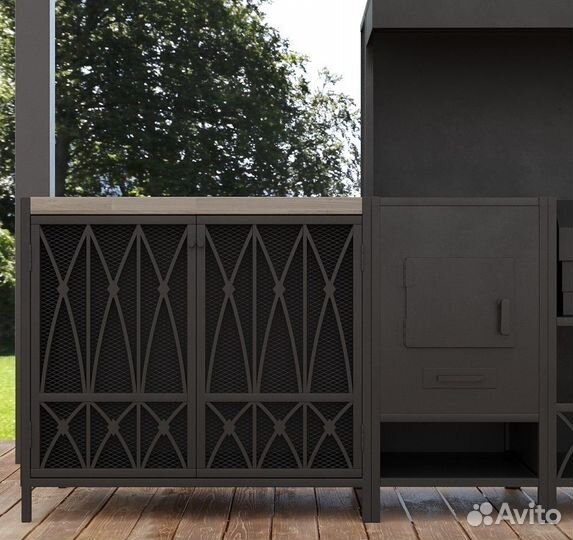 Мангальный комплекс из металла в беседку