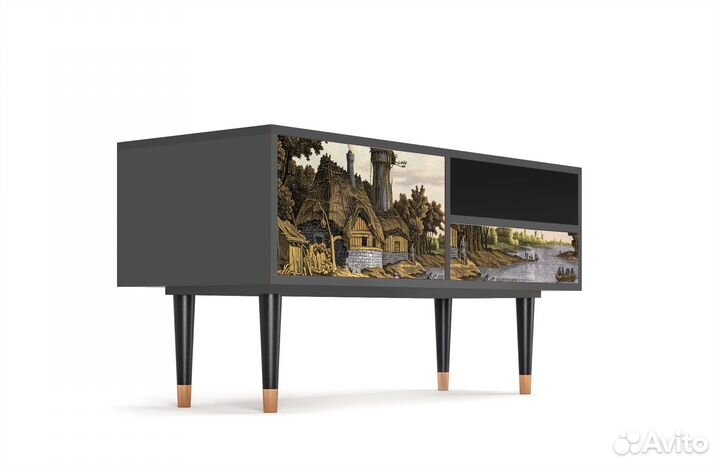 Тв-тумба T3 - Антрацит - Mill along a River