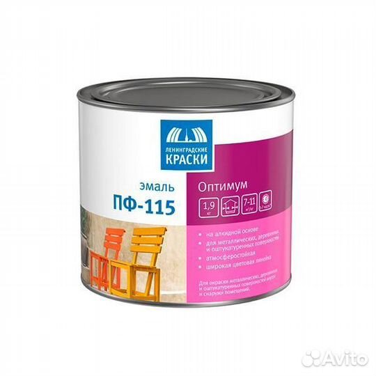 Эмаль пф-115 зеленая глянцевая 1.9 кг