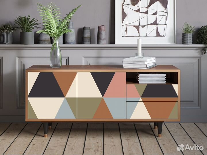 Тв-тумба T7 - Орех - Royal Triangles