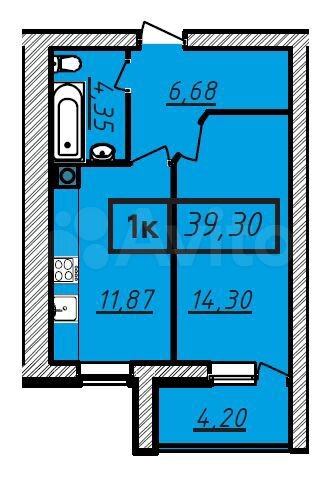 1-к. квартира, 39,3 м², 9/10 эт.