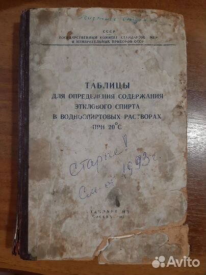 Справочник таблиц для определения этилового спирта