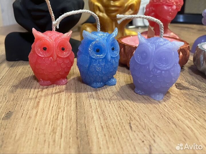 Сова. Свечи ручной работы. Декор