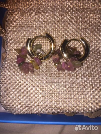 Серьги с турмалином
