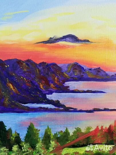 Картина маслом пейзаж морской 