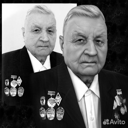 Ретушь фото на памятники под гравировку на станок