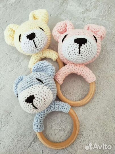 Мягкая игрушка на буковом колечке