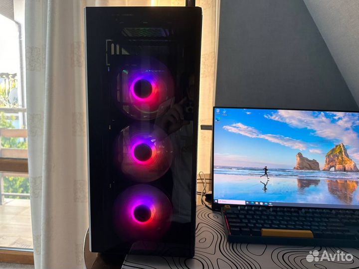 Мощный игровой компьютер с монитором RX6600 8GB gi