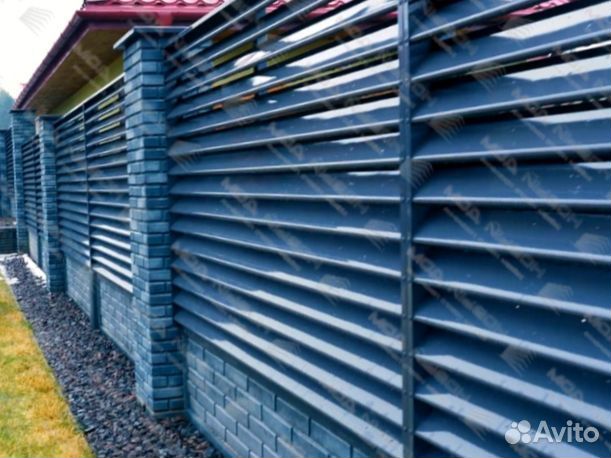 Забор жалюзи металлический