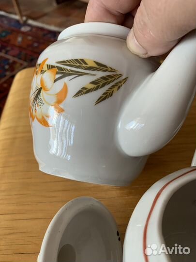 Чайный сервиз Туймазы, чашки Кобальт с золотом лфз