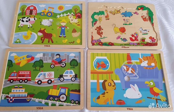 Развив. деревянные пазлы 