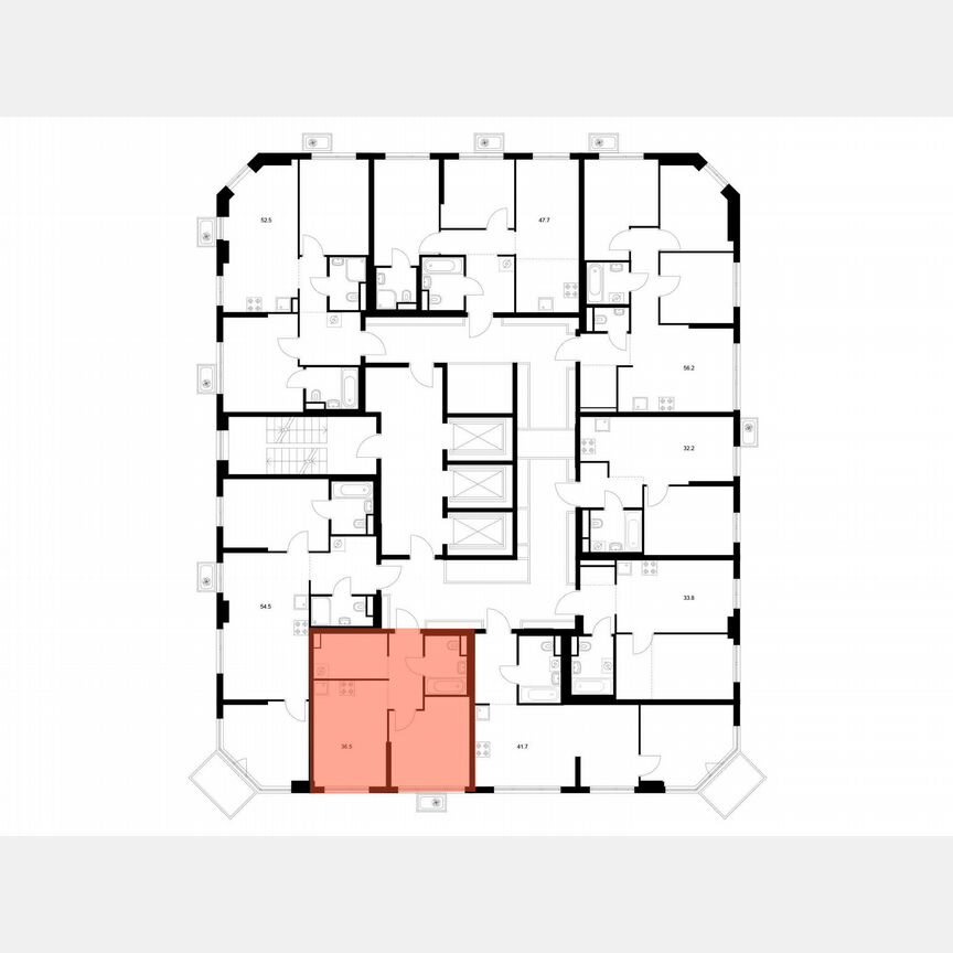 1-к. квартира, 36,5 м², 21/23 эт.
