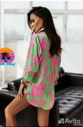 Новый женский яркий костюм с шортами,р.42-44
